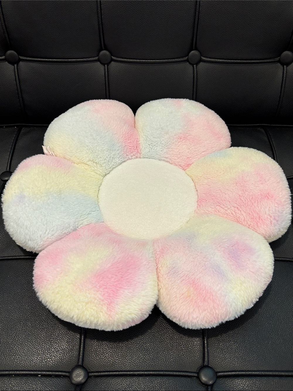 Plush Flower Floor Cushion - Pastel Tie-Dye